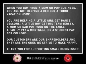 I saw this on my brother's FB and had to share it!!  Thank you from the bottom of our small business hearts!!