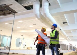 technicians-installing-a-new-commercial-HVAC-system